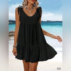 SHEIN Black Sleeveless Swim Coverup